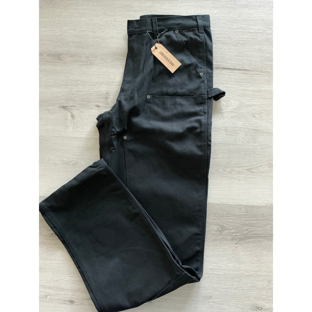 LJ&S Double Front Utility Work Pants for Tall Men Black Size 32/38 New With tags - Picture 4 of 8